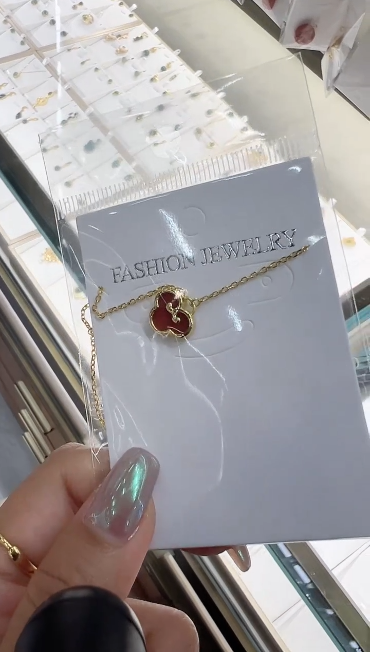 颈饰银S925镀金镶嵌南红玛瑙@@