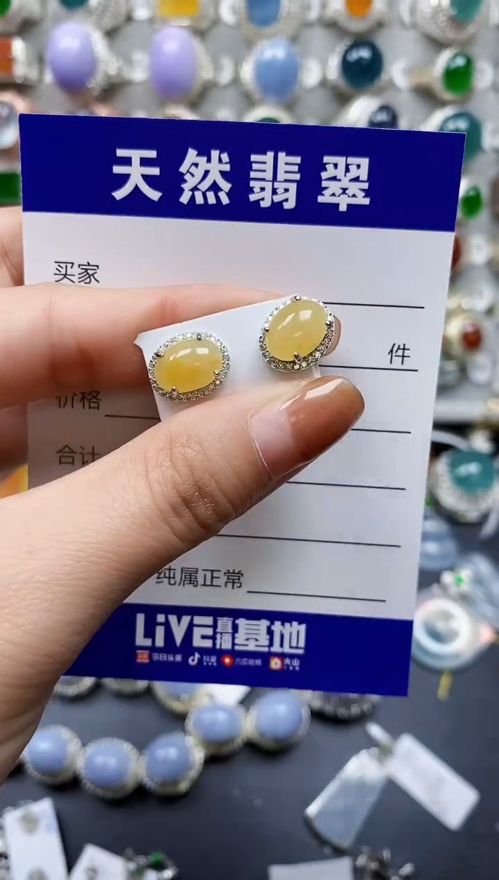 【闪购商品】翡翠耳饰银S925镶嵌0417