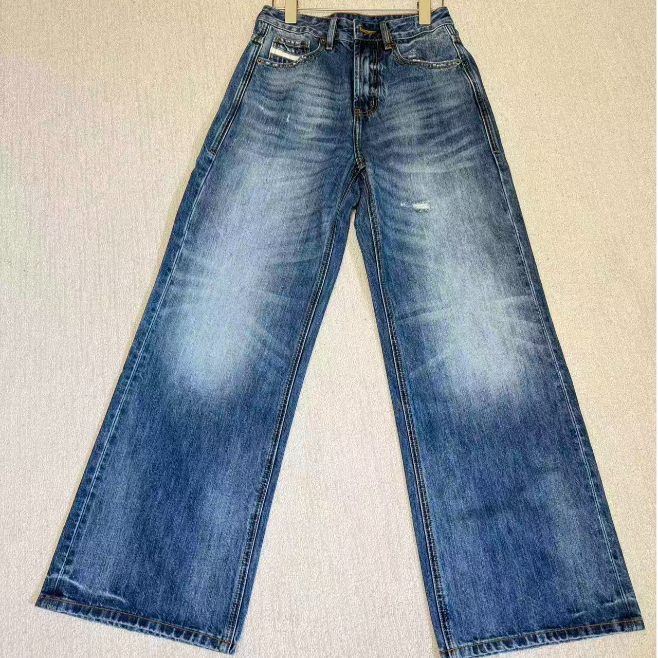 蓝色牛仔裤高腰-00450