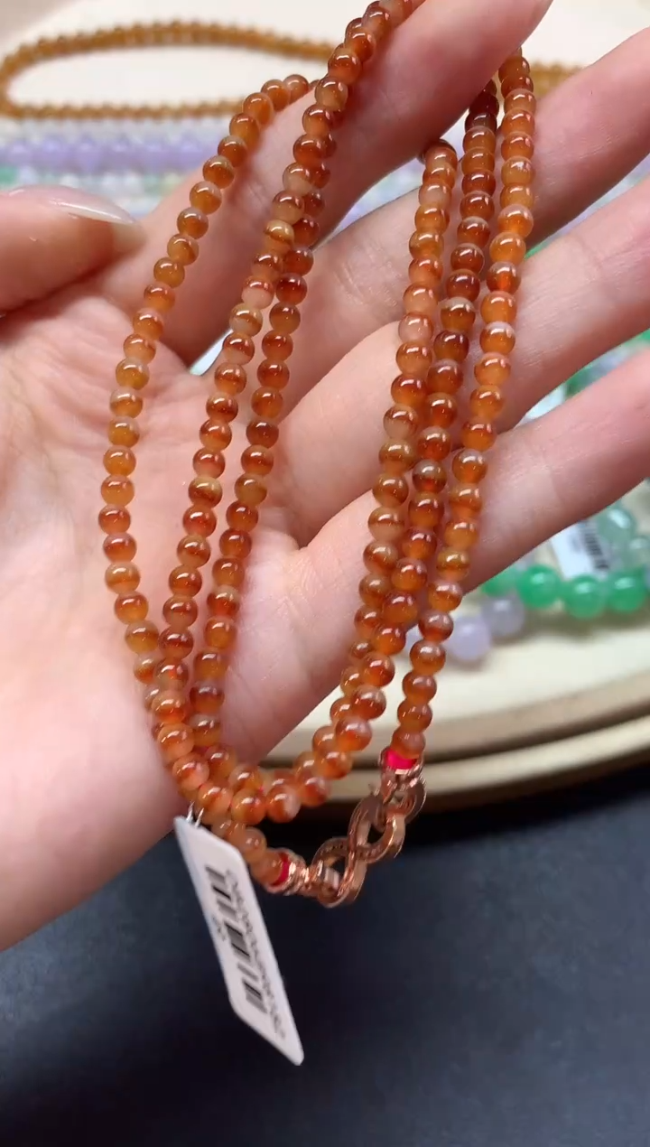 翡翠未镶嵌项链珠链|3980