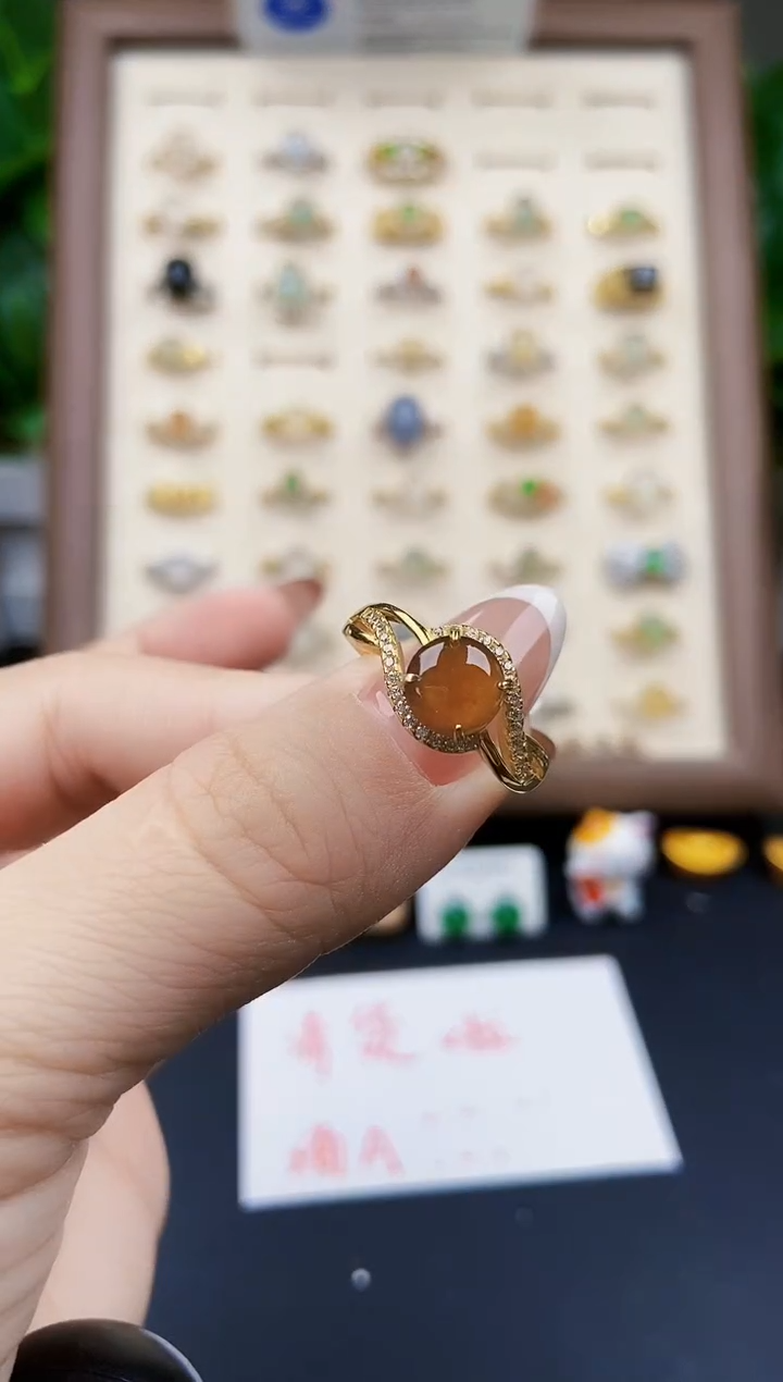 银S925镶嵌戒指翡翠2
