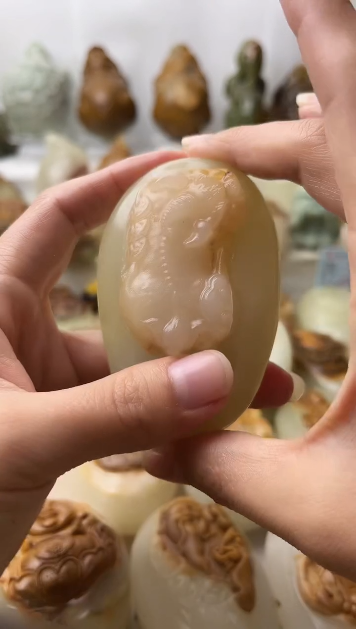 石材古青石棉纹正常不退换貔貅微瑕