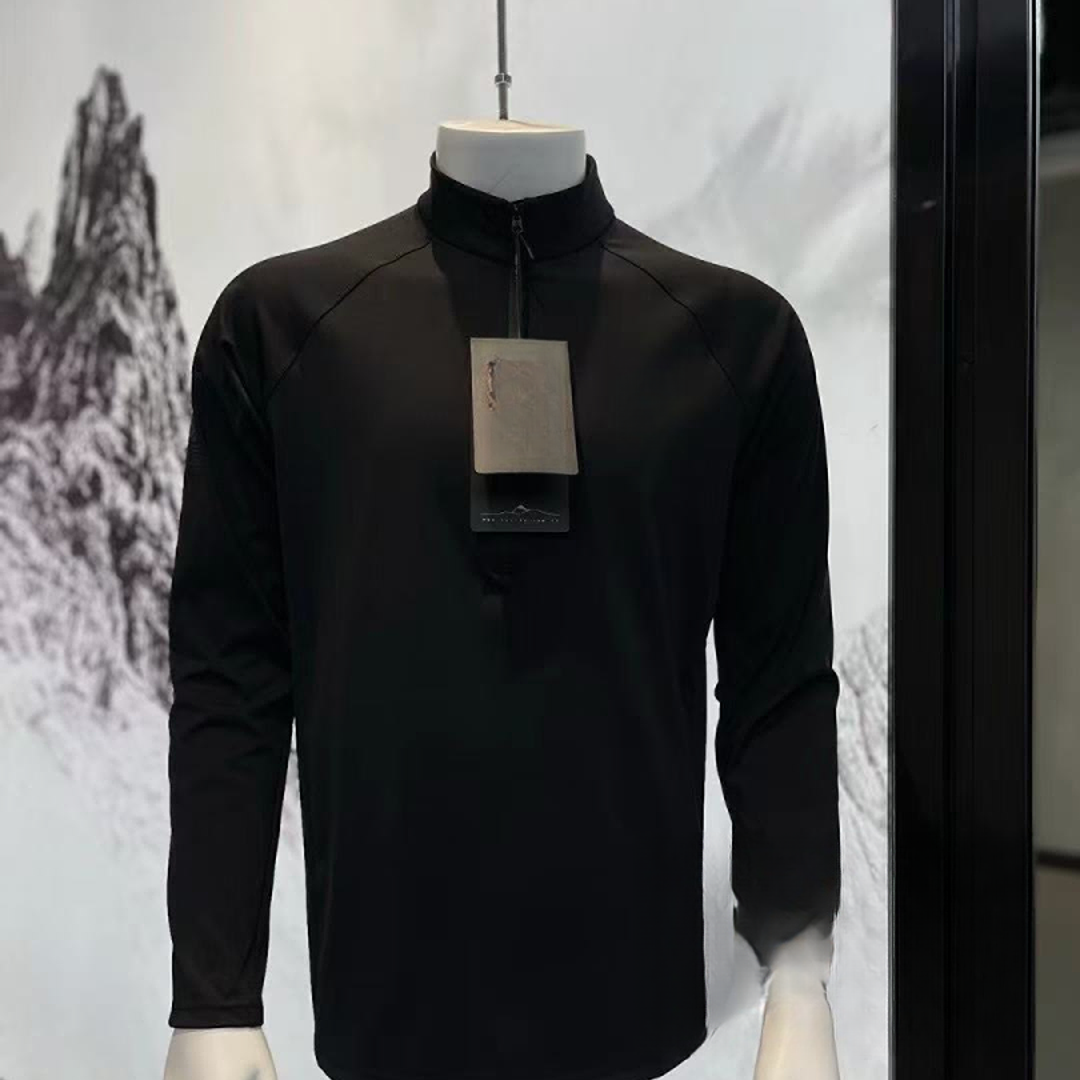 运动长袖设计师男运动T恤秋季防风立领针织T恤女款