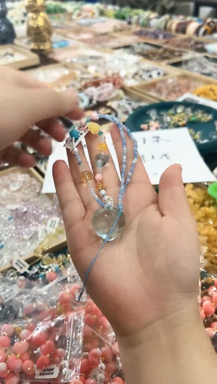 项链未镶嵌水晶蓝心