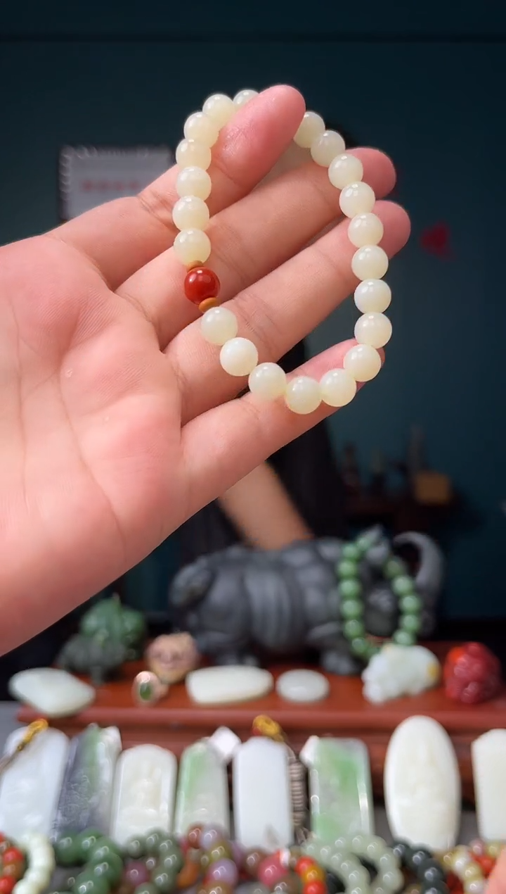 和田玉未镶嵌颈饰手串7+