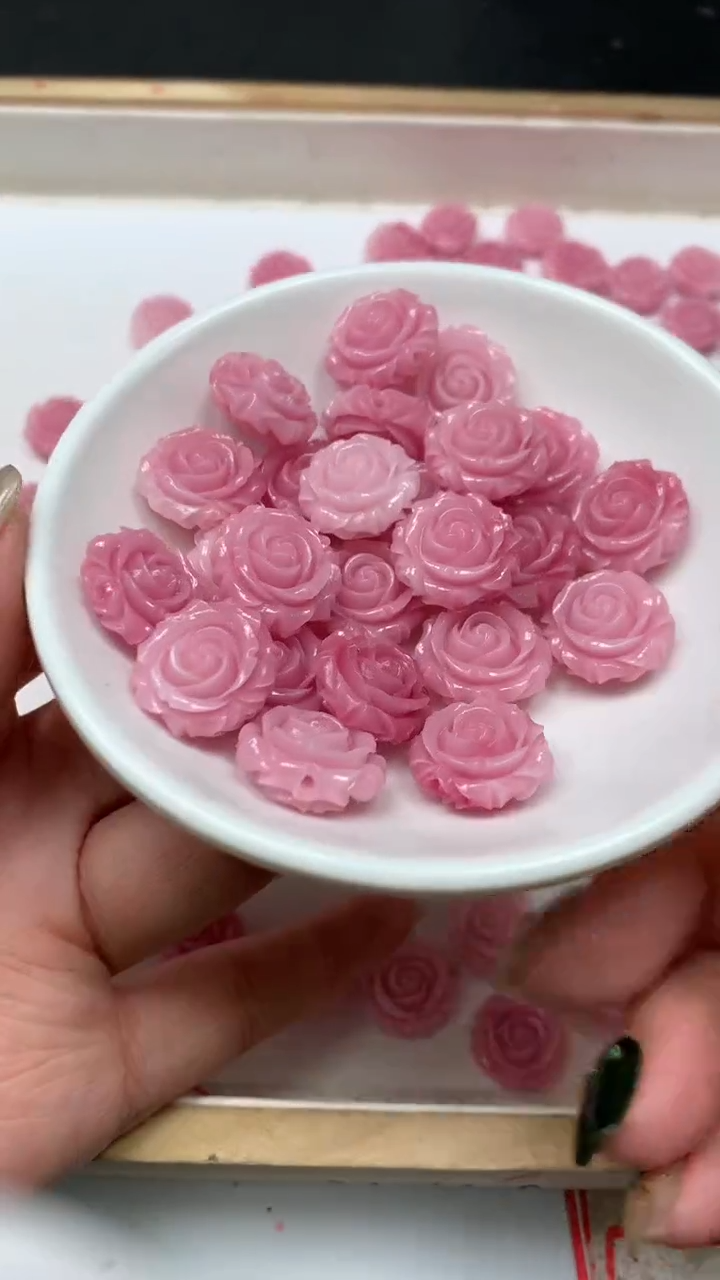 未镶嵌散珠拼合珍珠（马贝珠）A2076女皇贝 双面玫瑰16*8mm3个5.8元