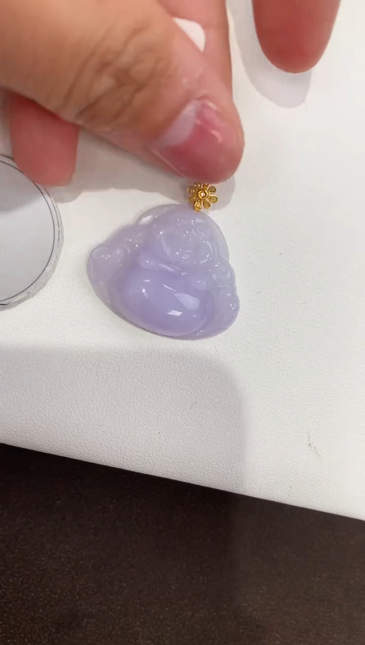 颈饰18K金镶嵌翡翠天然缅甸a货翡翠(多样性发其一)