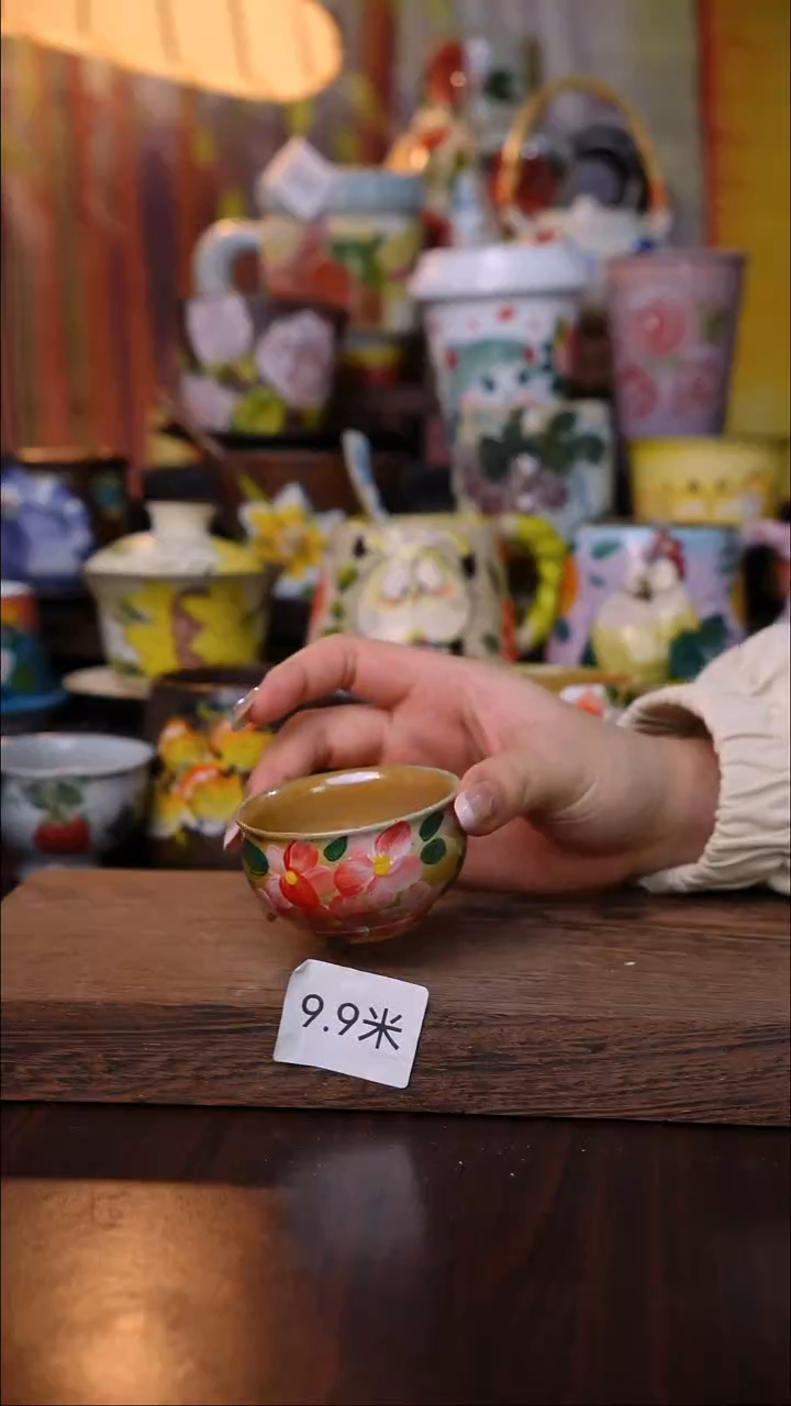 杯子陶泥垚手作 景德镇手工手绘陶瓷器物
