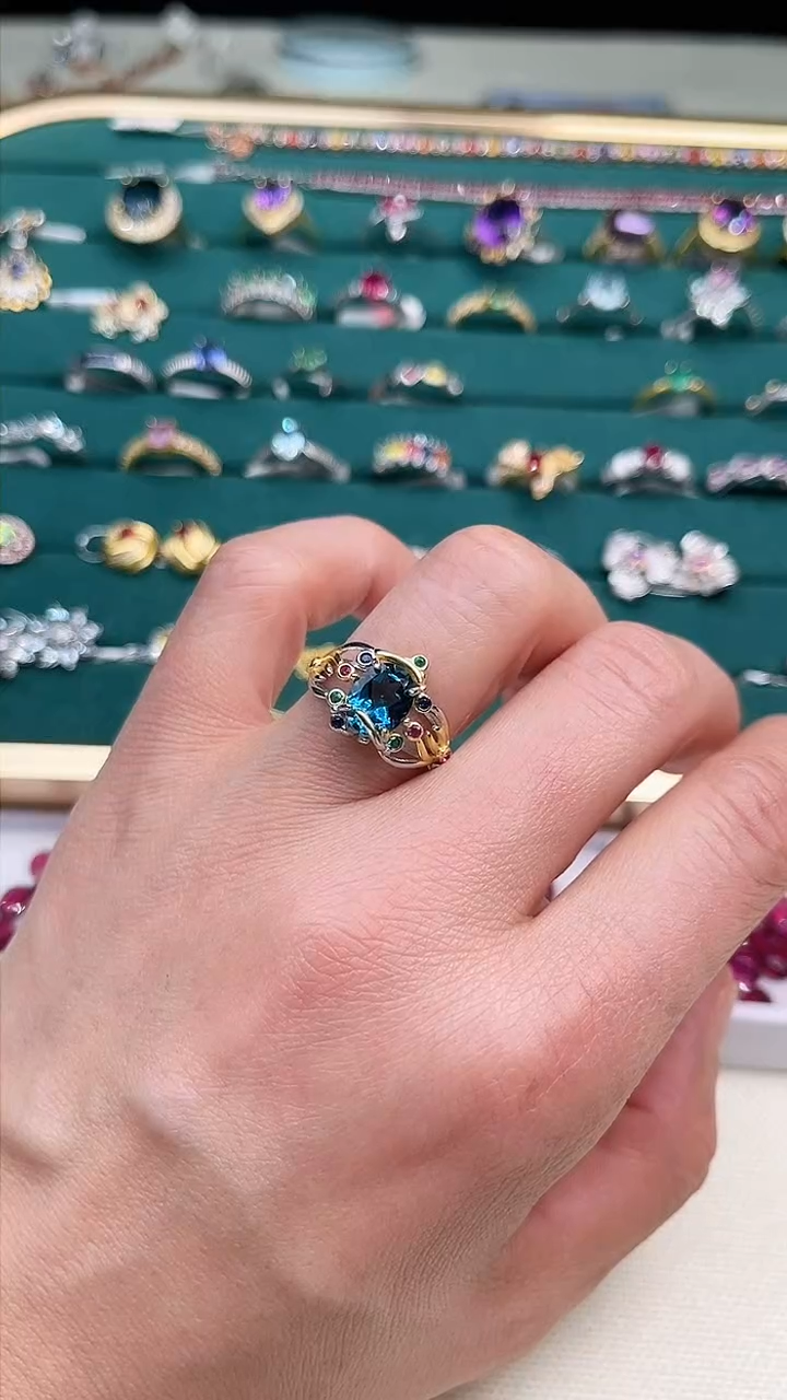 【闪购商品】托帕石戒指银S925镶嵌戒指