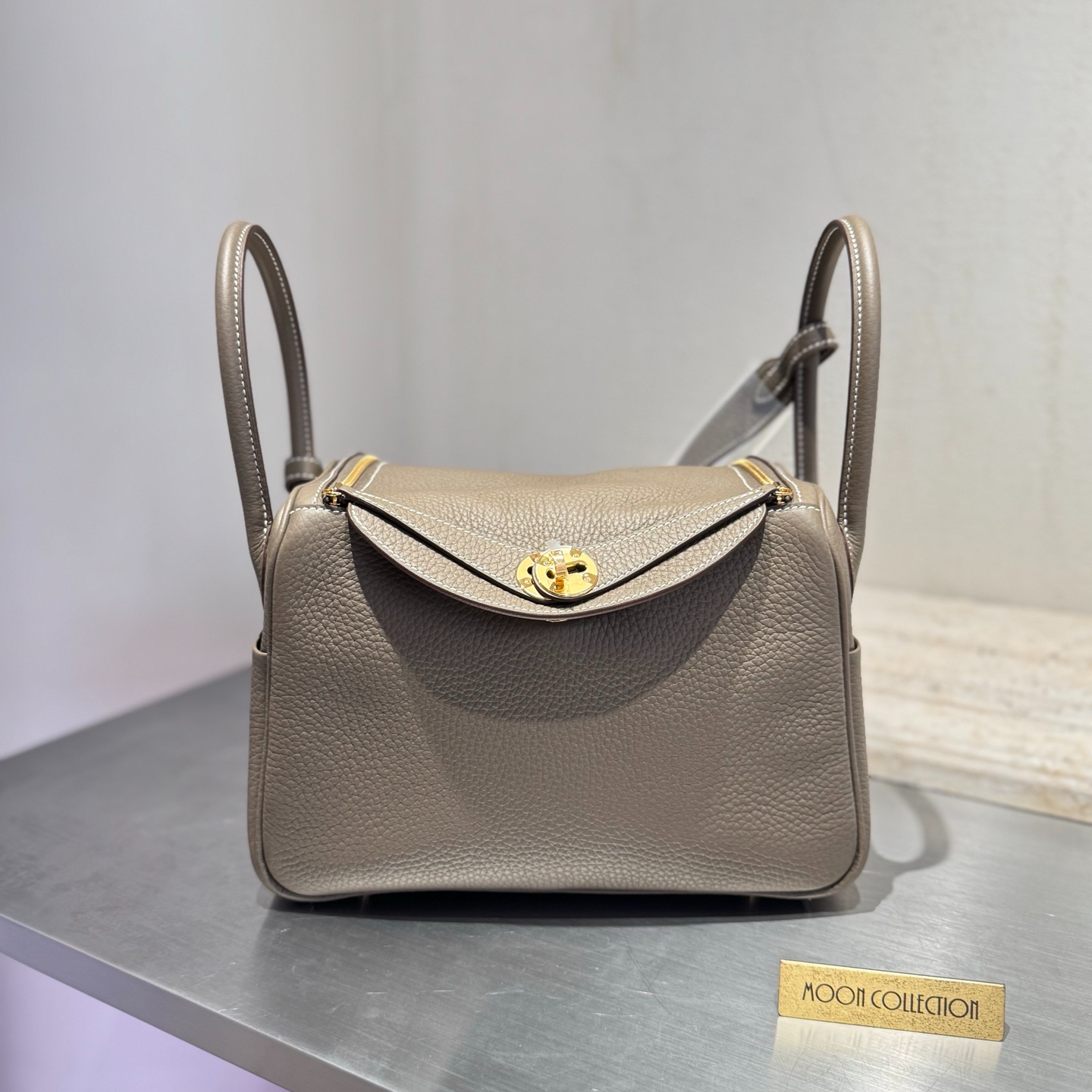 未使用 Hermes/爱马仕 Lindy26 大象灰 Tc 金扣w刻