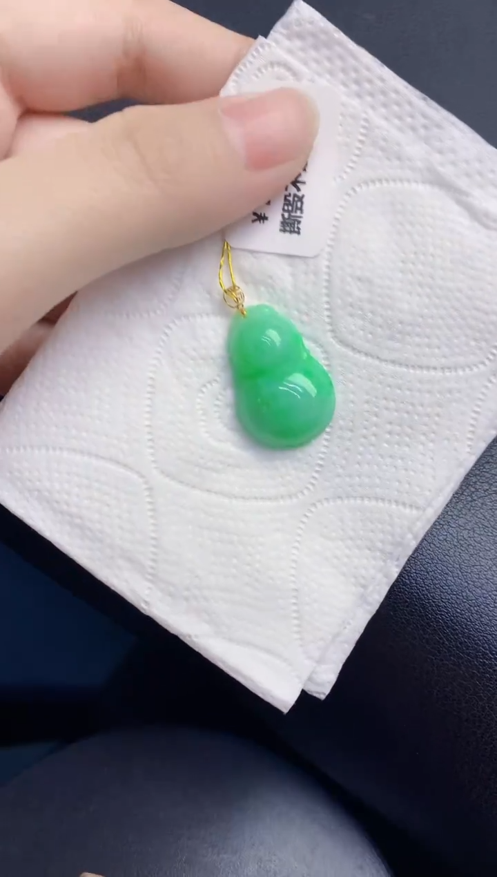 颈饰18K金镶嵌翡翠天然翡翠缅甸A货