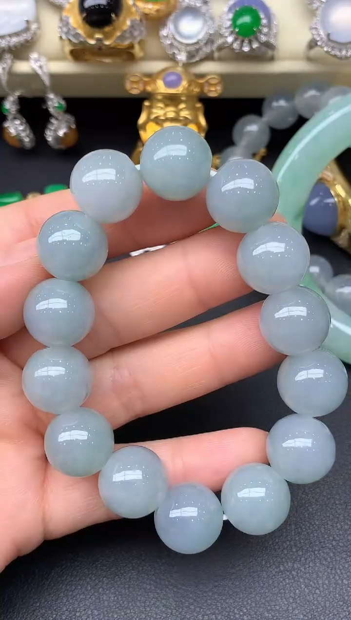 未镶嵌手串翡翠92-雪姐翡翠天天见