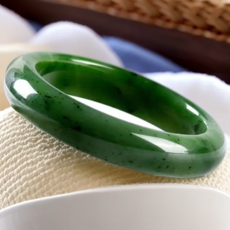 CC. 和田玉碧玉 猕猴桃手镯-YS-1B