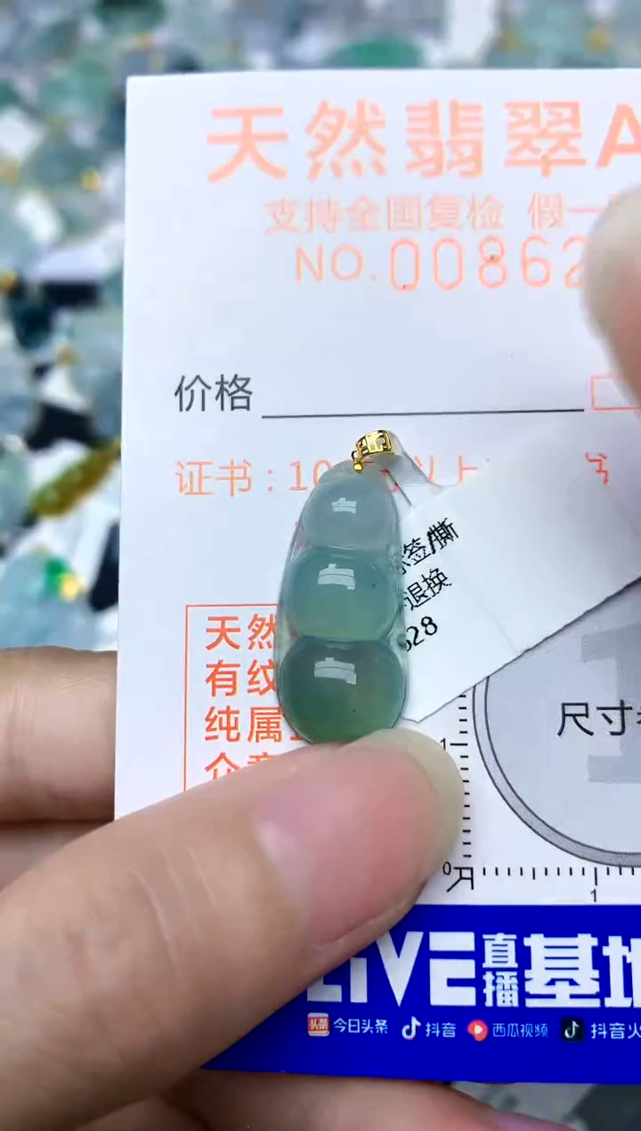 颈饰18K金镶嵌翡翠天然A货翡翠