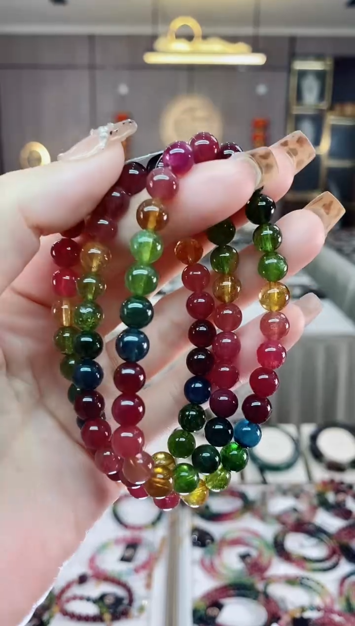 【闪购商品】三圈手串7mm+未镶嵌碧玺一物一证dan