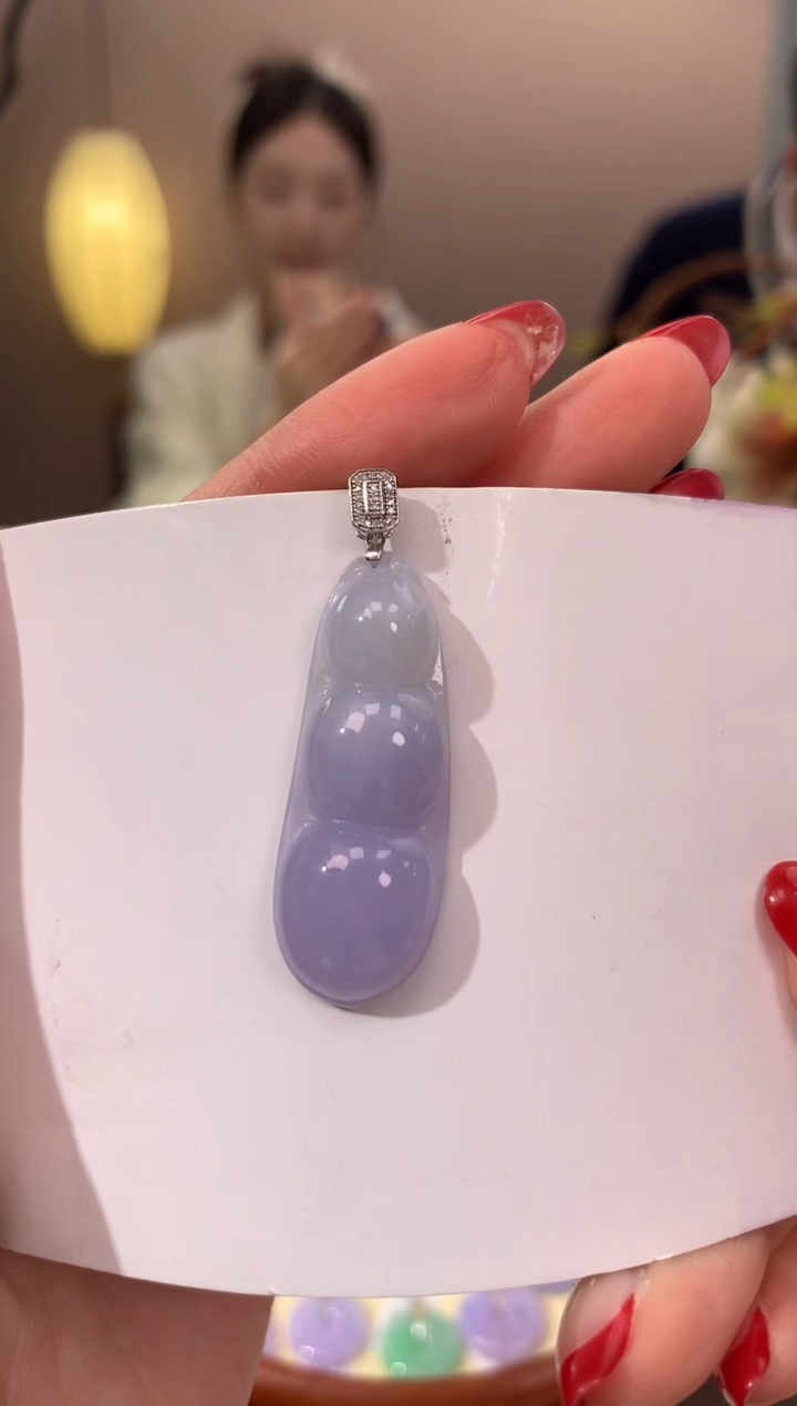 【闪购商品】翡翠颈饰18K金镶嵌天然缅甸a货翡翠