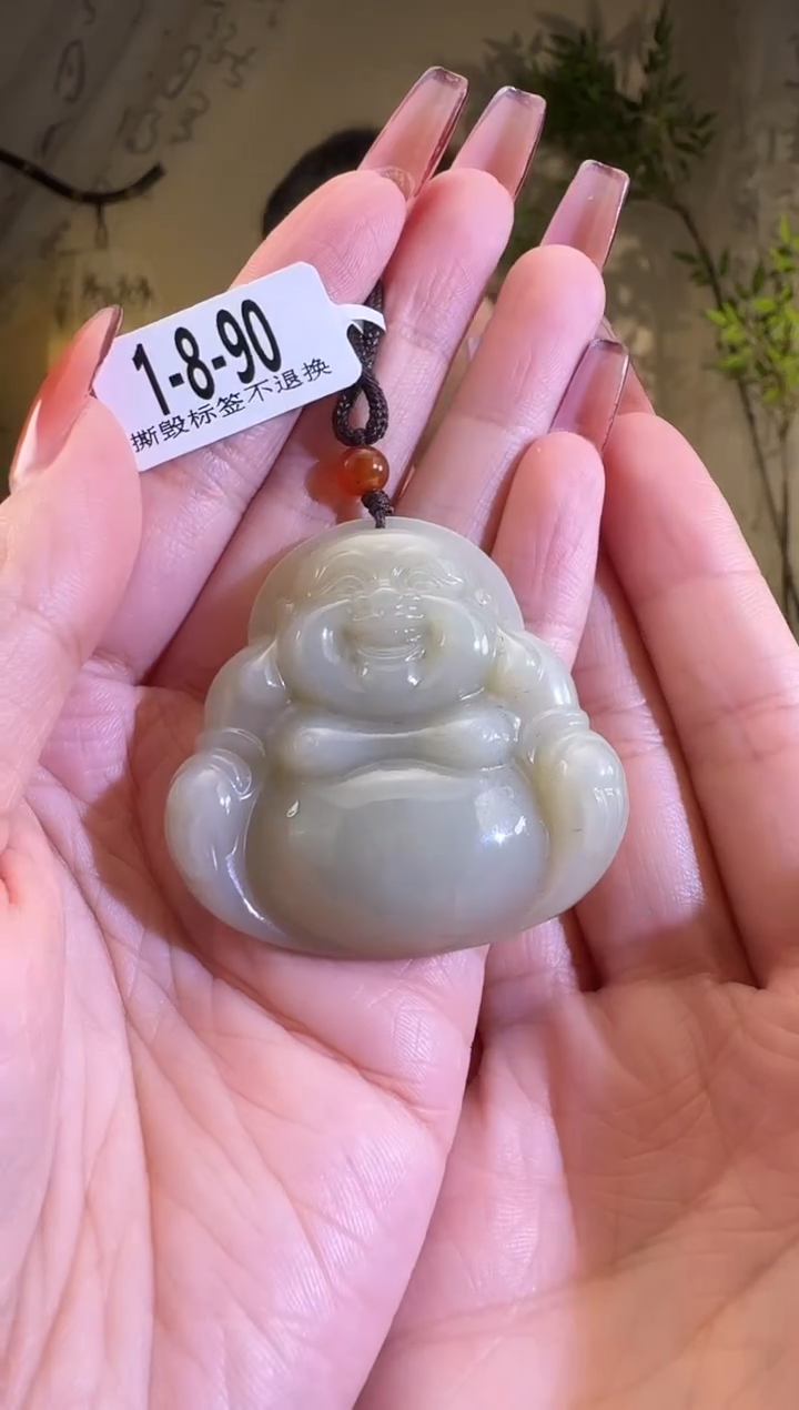 【闪购商品】和田玉颈饰未镶嵌佛公90 带水线