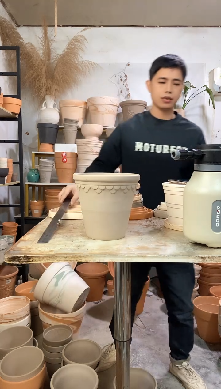 瑕疵无售后20*18灰陶巴洛克 1盆无托