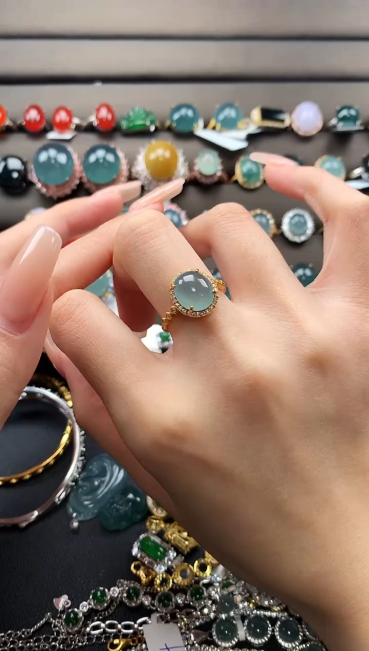 【闪购商品】翡翠戒指银S925镶嵌34746556