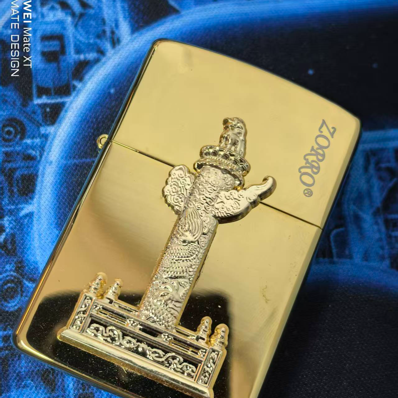金中华柱款创意打火机个性防风送男士礼物