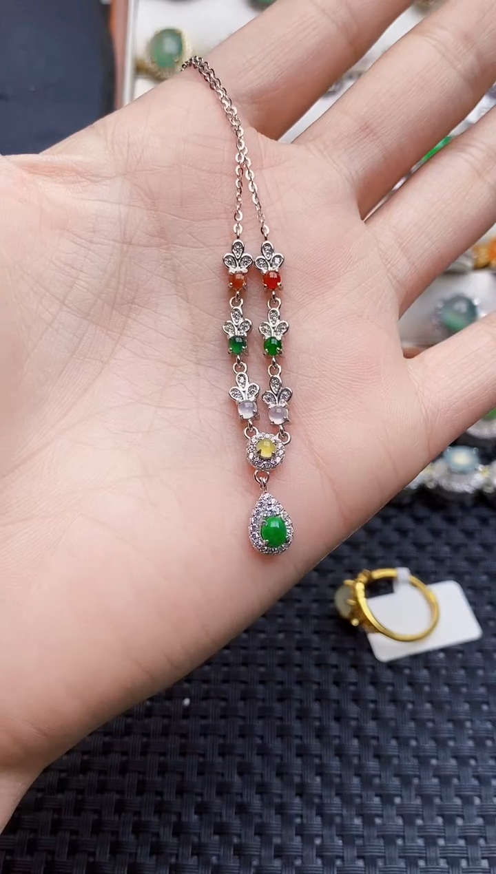 银S925镶嵌戒指翡翠5724