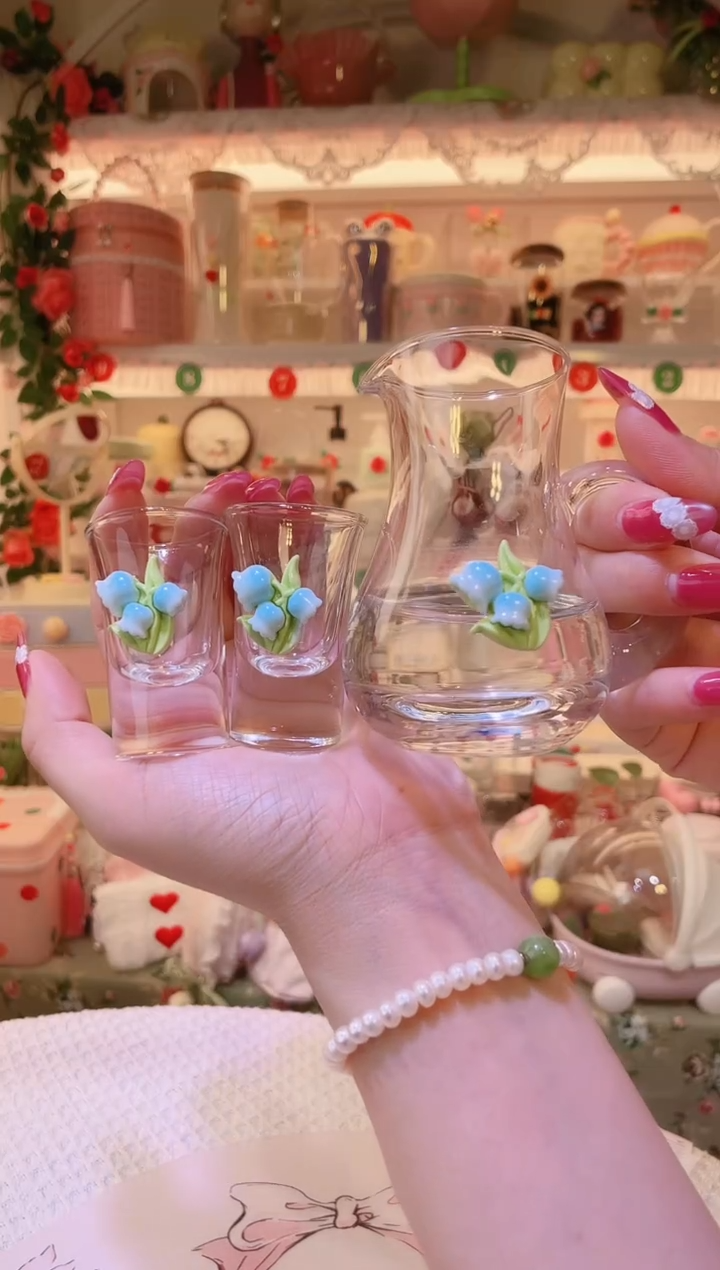 铃兰花酒具套装——手工制作品质好！