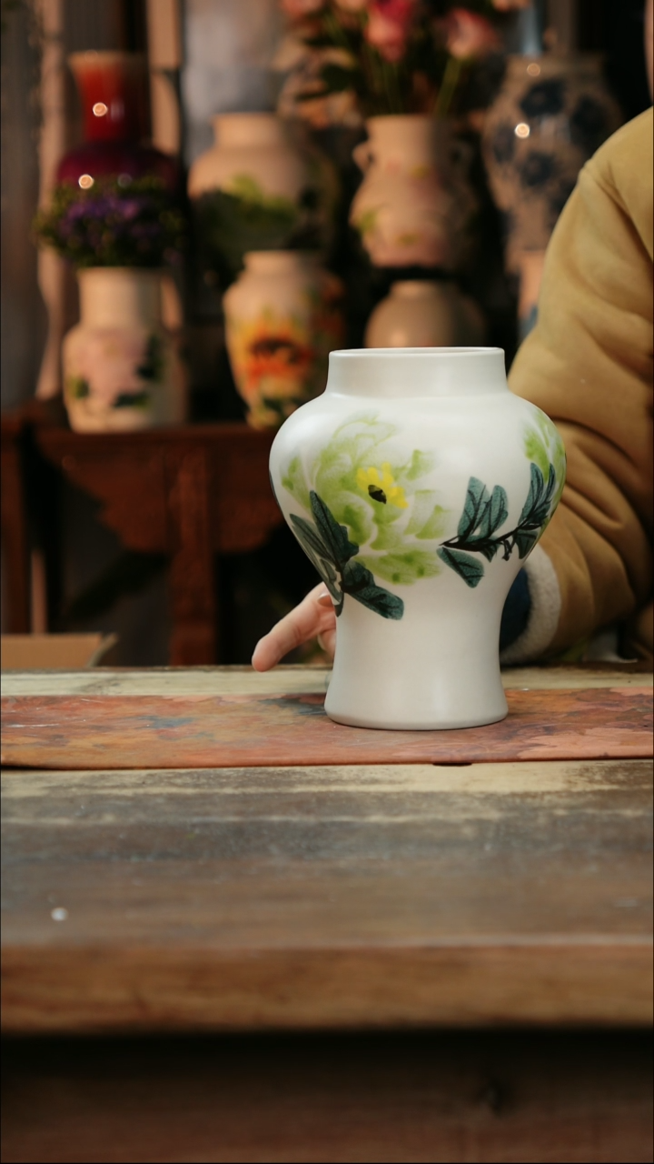 【闪购商品】瓷片景德镇纯手工釉下彩精品花瓶