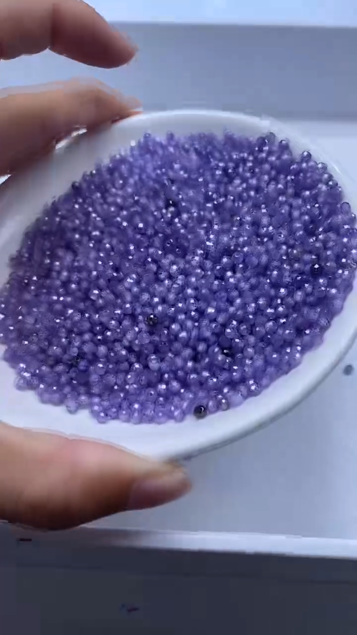 颈饰未镶嵌水晶X310-浅紫色碧玺3mm*50颗