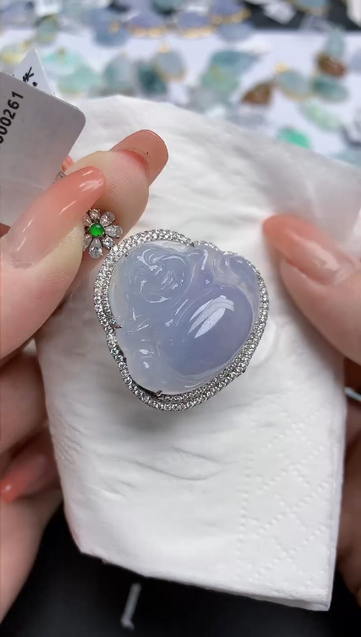 【闪购商品】翡翠颈饰18K金镶嵌天然缅甸翡翠A货