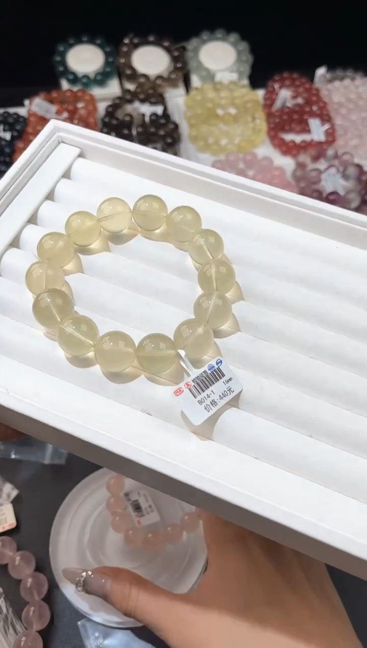 【闪购商品】水晶手链未镶嵌多样性发一黄泡泡16mm