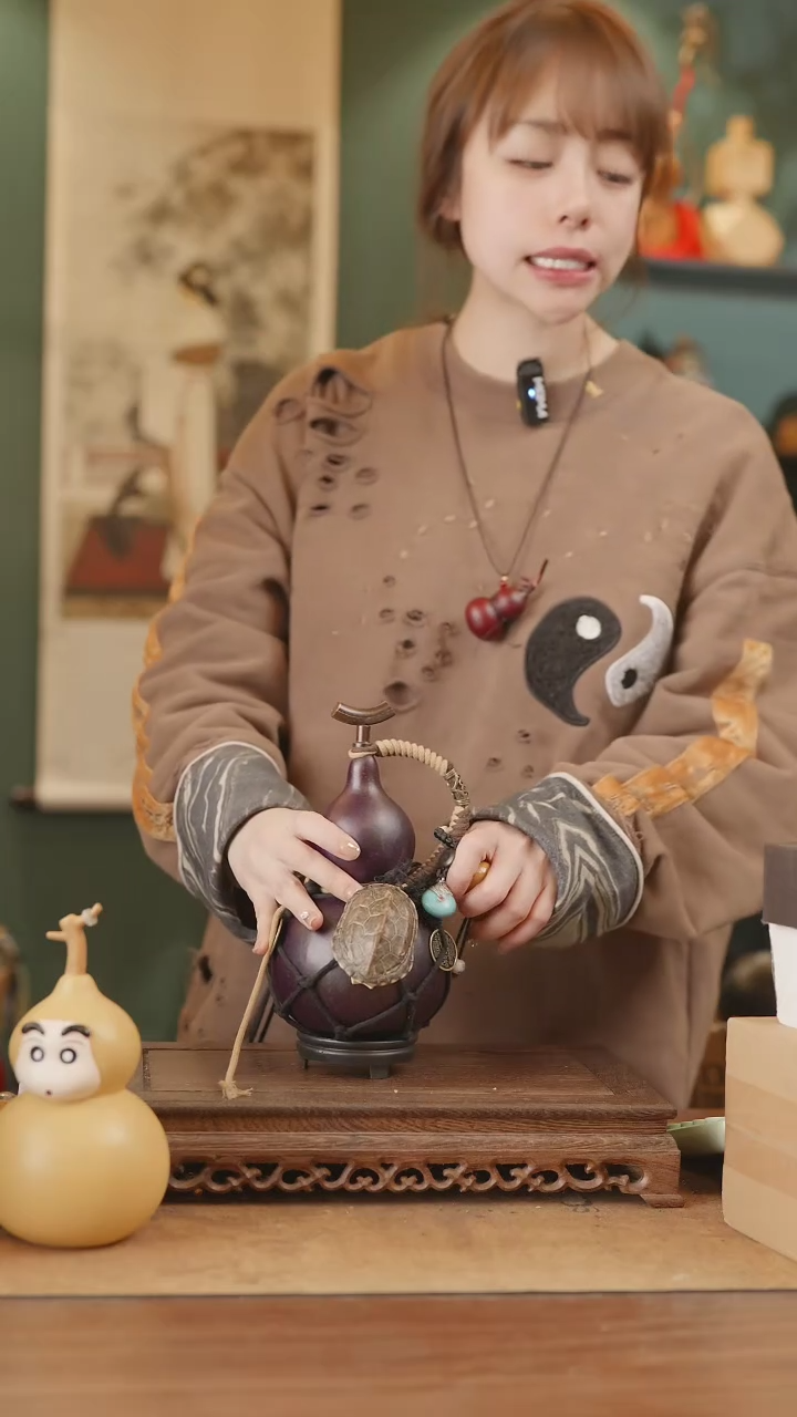 【闪购商品】323号精品天然大漆工艺防渗内胆酒葫芦~