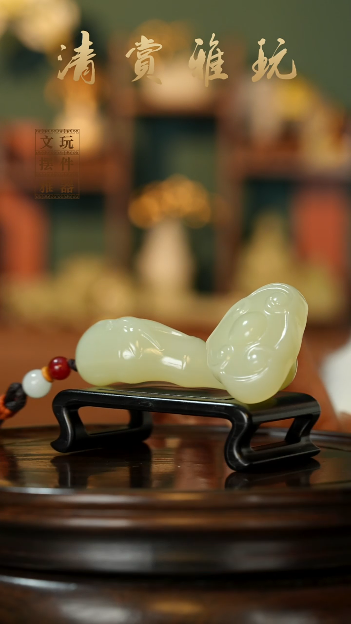 玉《诸事如意》手把件摆件