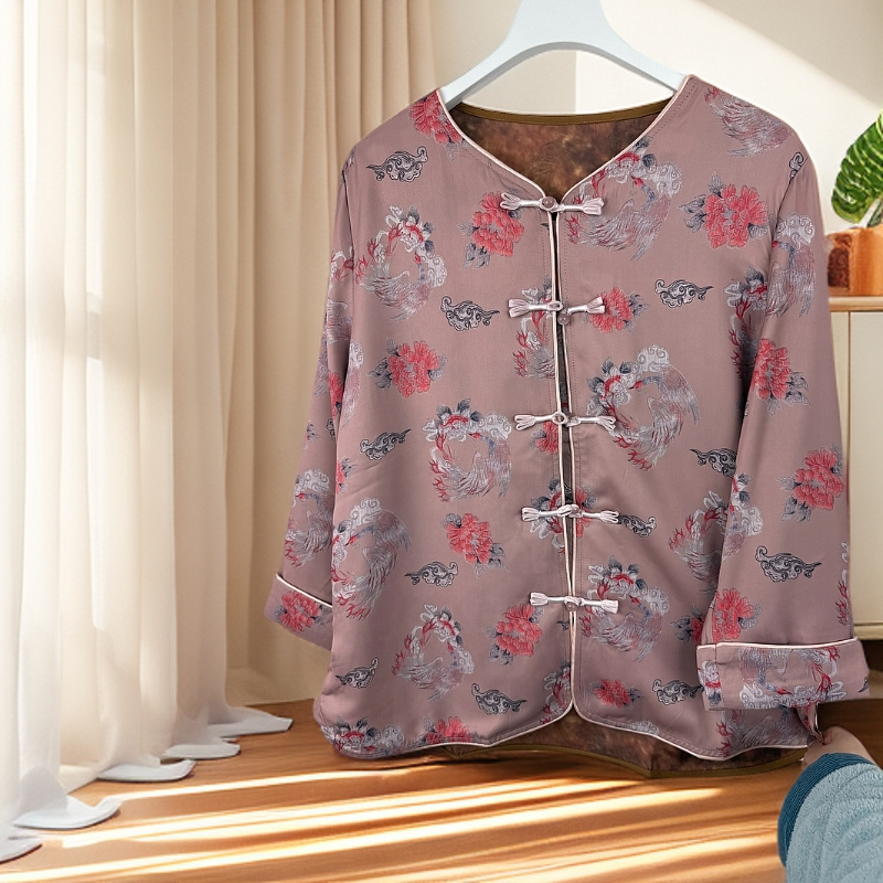 024新款中式国风高定老料中国风祥云衬衫外套