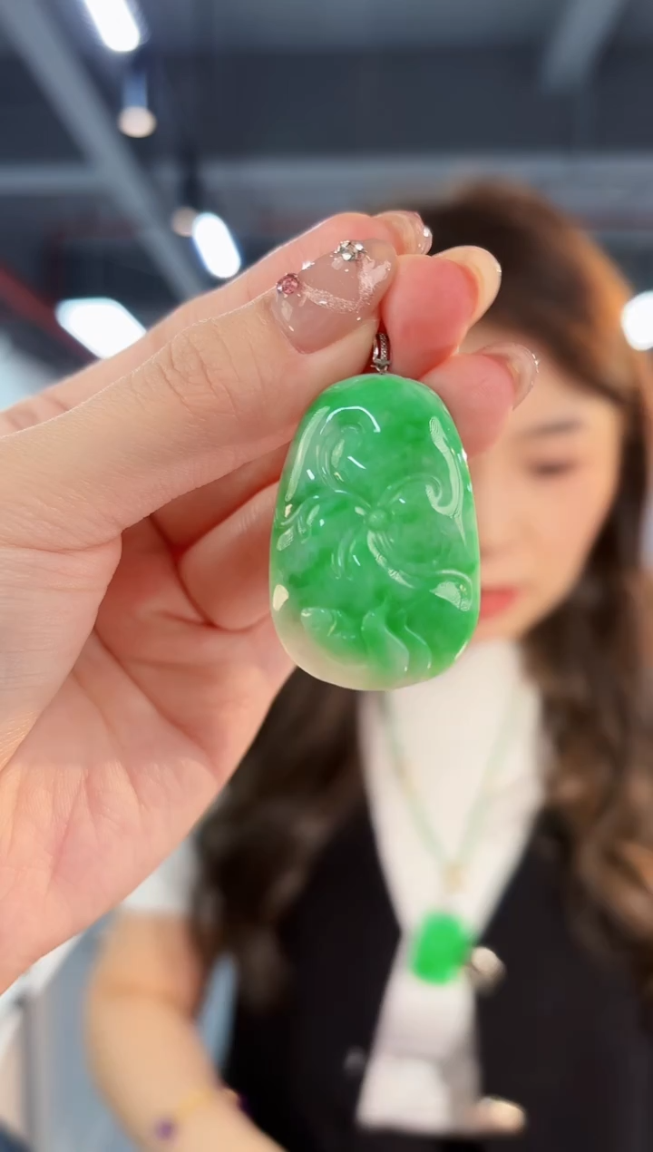 【闪购商品】翡翠颈饰18K金镶嵌缅料A货/支持复检/一件