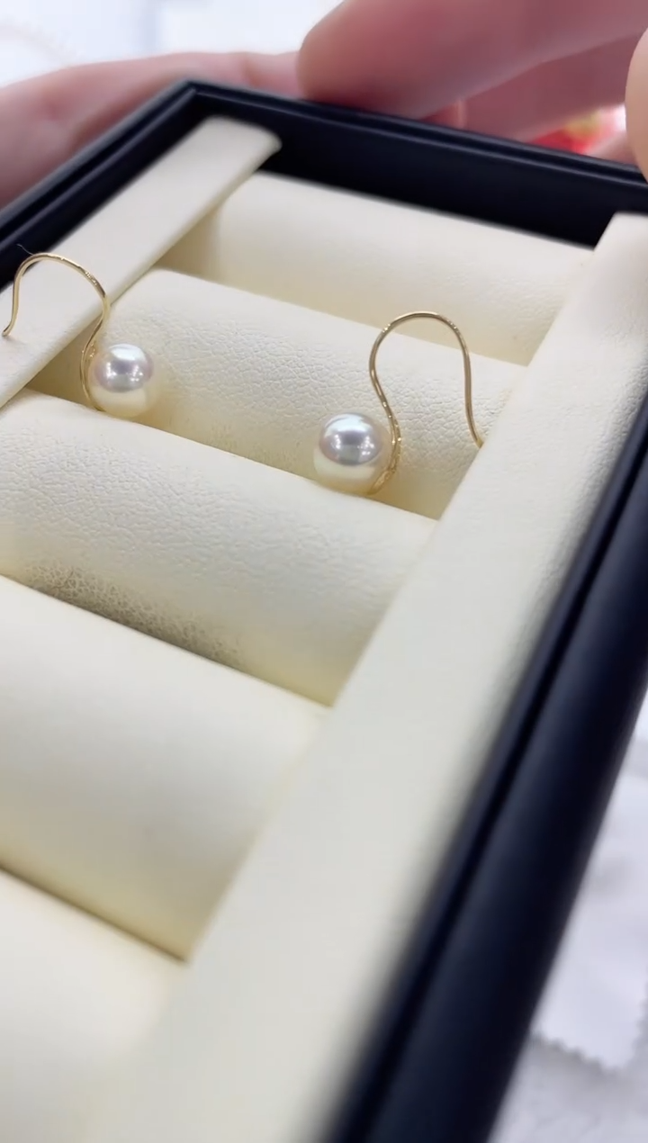 【闪购商品】海水珍珠耳饰18K金镶嵌海水珍珠耳饰