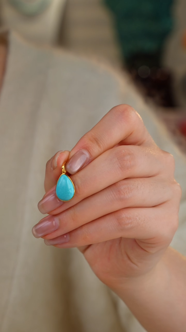 【闪购商品】绿松石吊坠(不含链)18K金镶嵌1