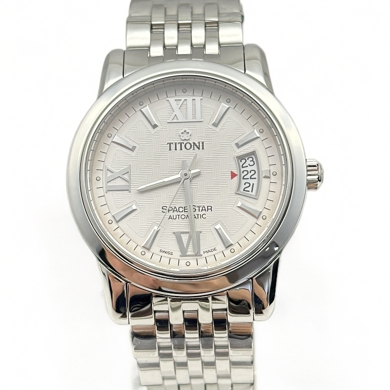 99新 Titoni/梅花 天星/臻耀/男士机械表白盘83738/公价9200/39MM