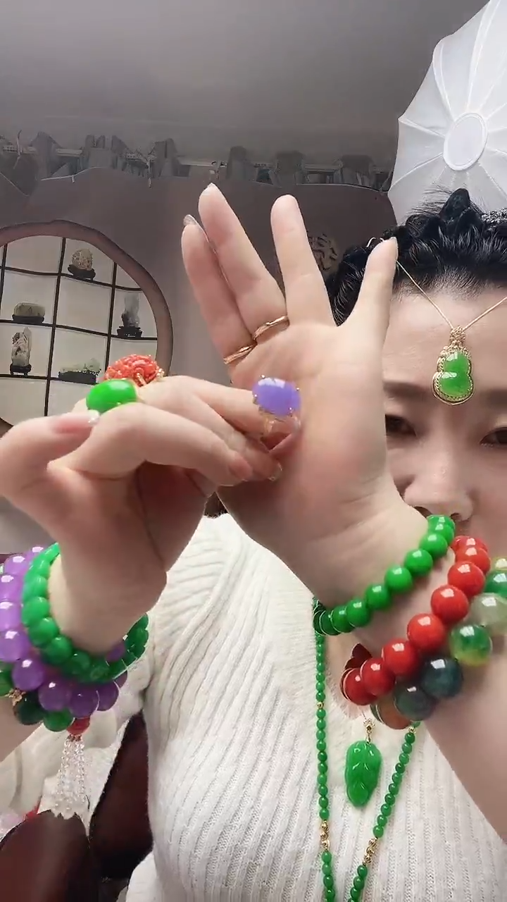 【闪购商品】翡翠戒指14K金镶嵌S27号