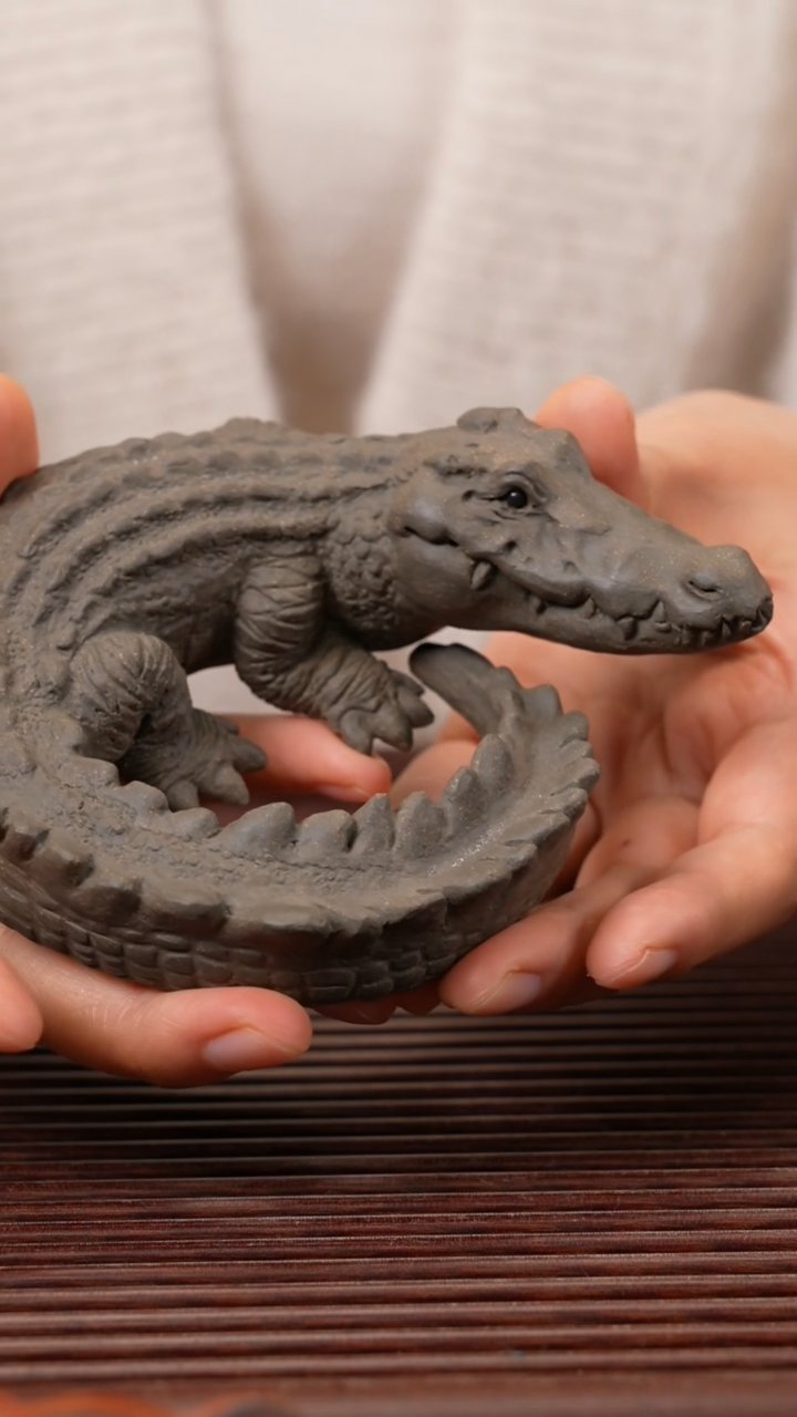 【闪购商品】紫砂茶宠鳄鱼茶漏架