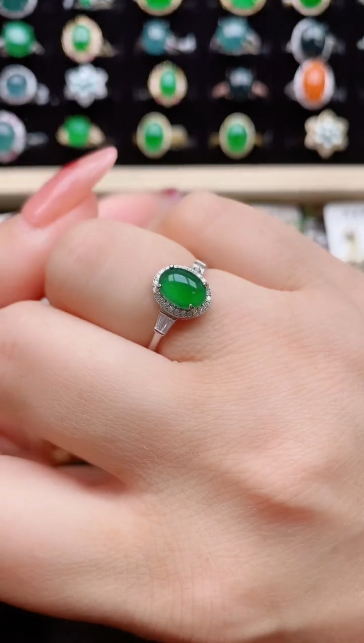 【闪购商品】翡翠戒指银S925镶嵌321231