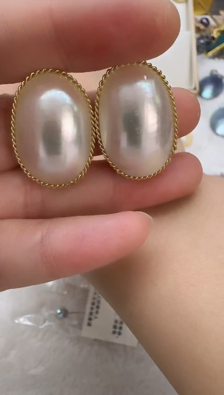 非金属925银无有边白色马贝