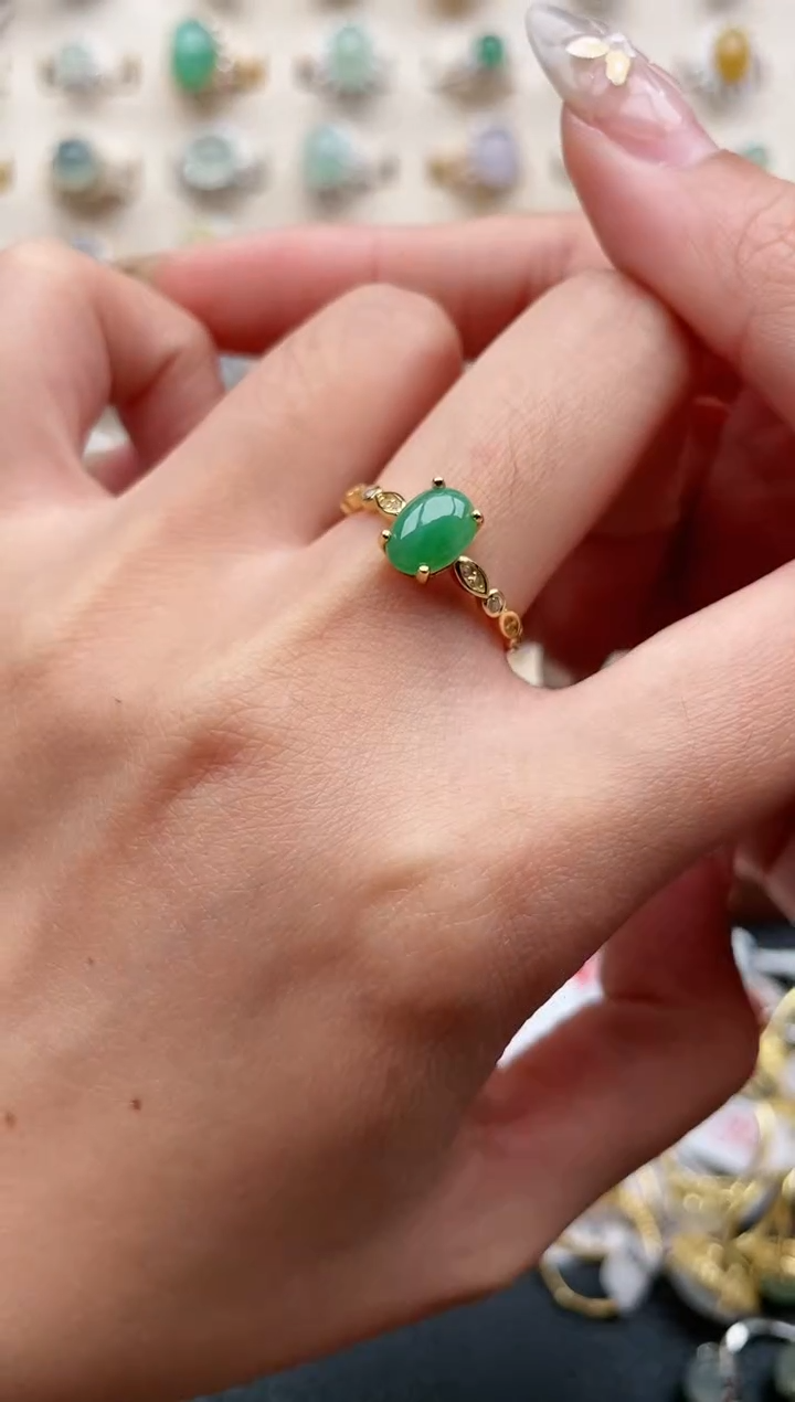 【闪购商品】翡翠戒指银S925镶嵌1111