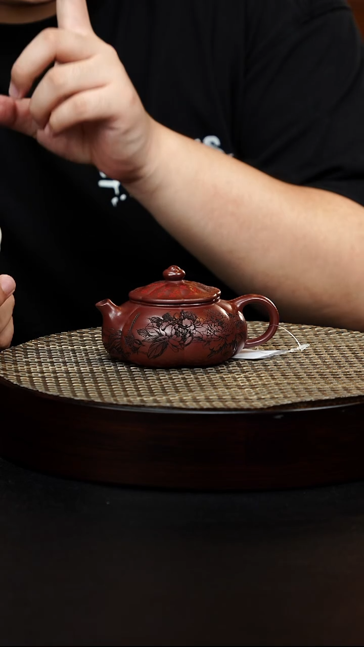 茶壶紫砂宜兴原矿手工紫砂 筋纹寒江 龙血砂