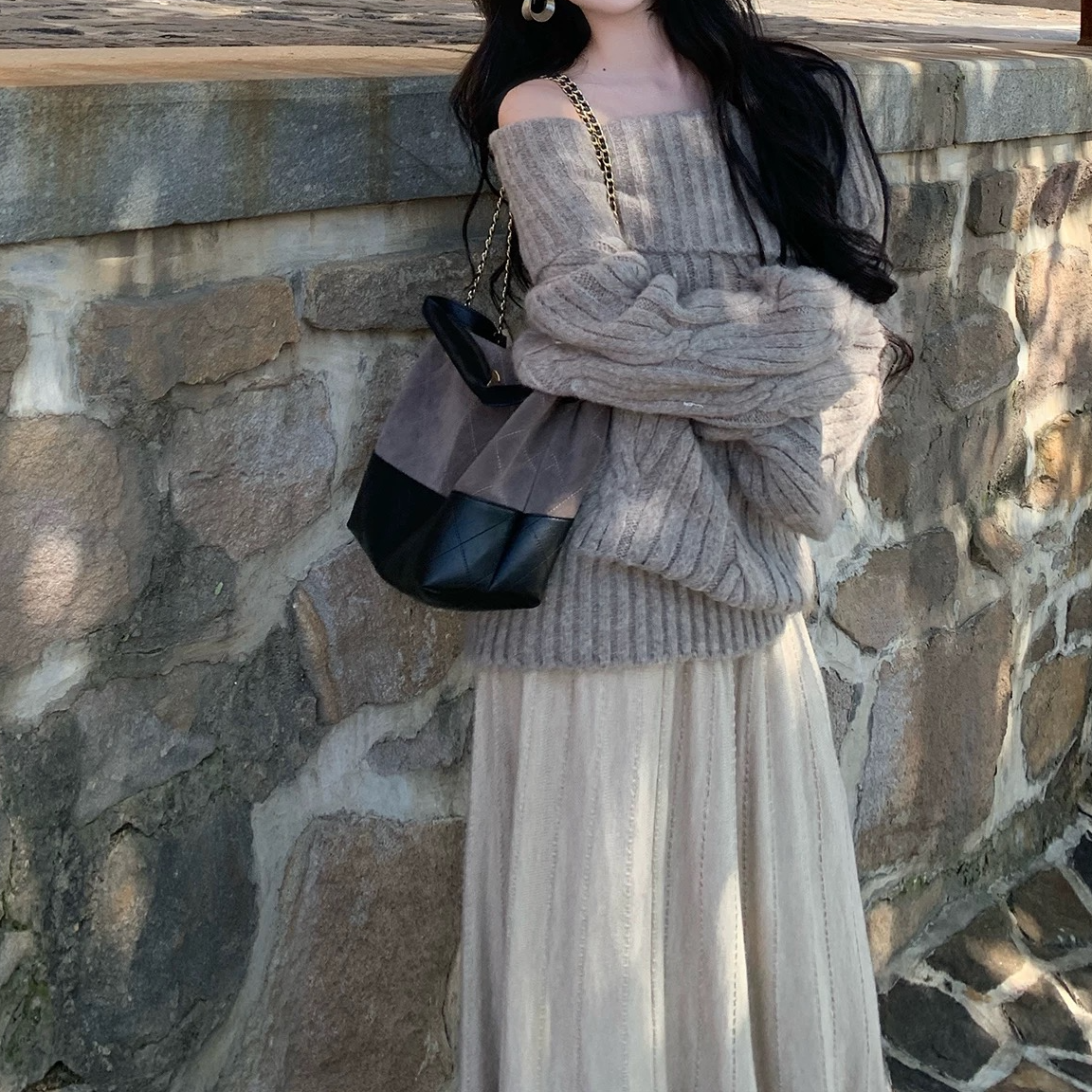 美美毛针织衫V领衫长袖打底宽松慵懒风韩·版 整款链接