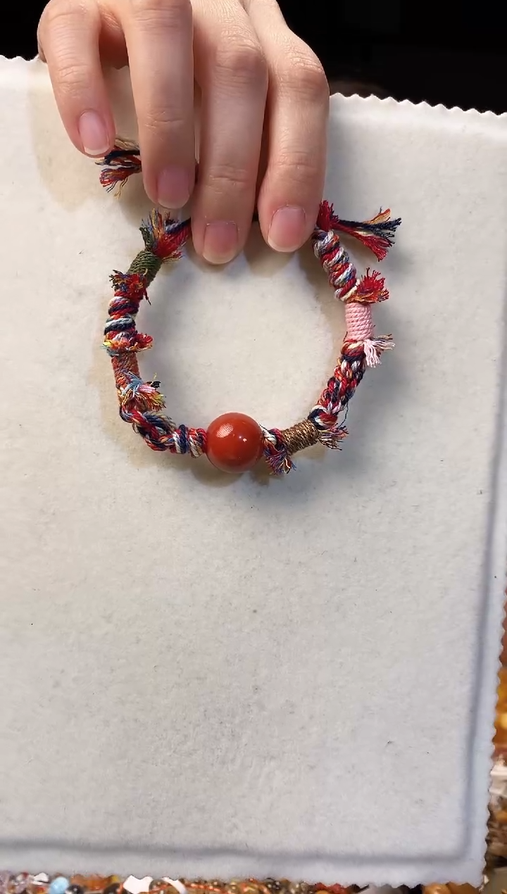 未镶嵌手绳南红玛瑙川料南红大珠 17MM新藏风手绳 红红火火