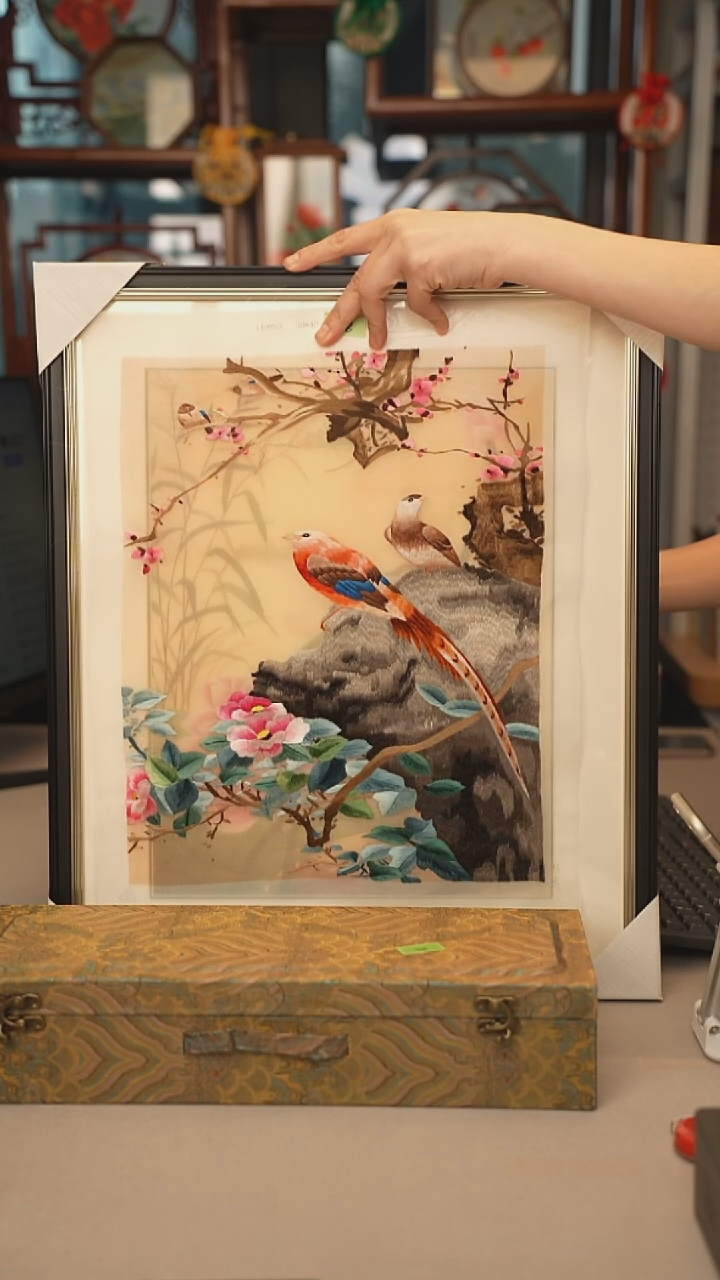 扇子苏绣绣片 30乘40