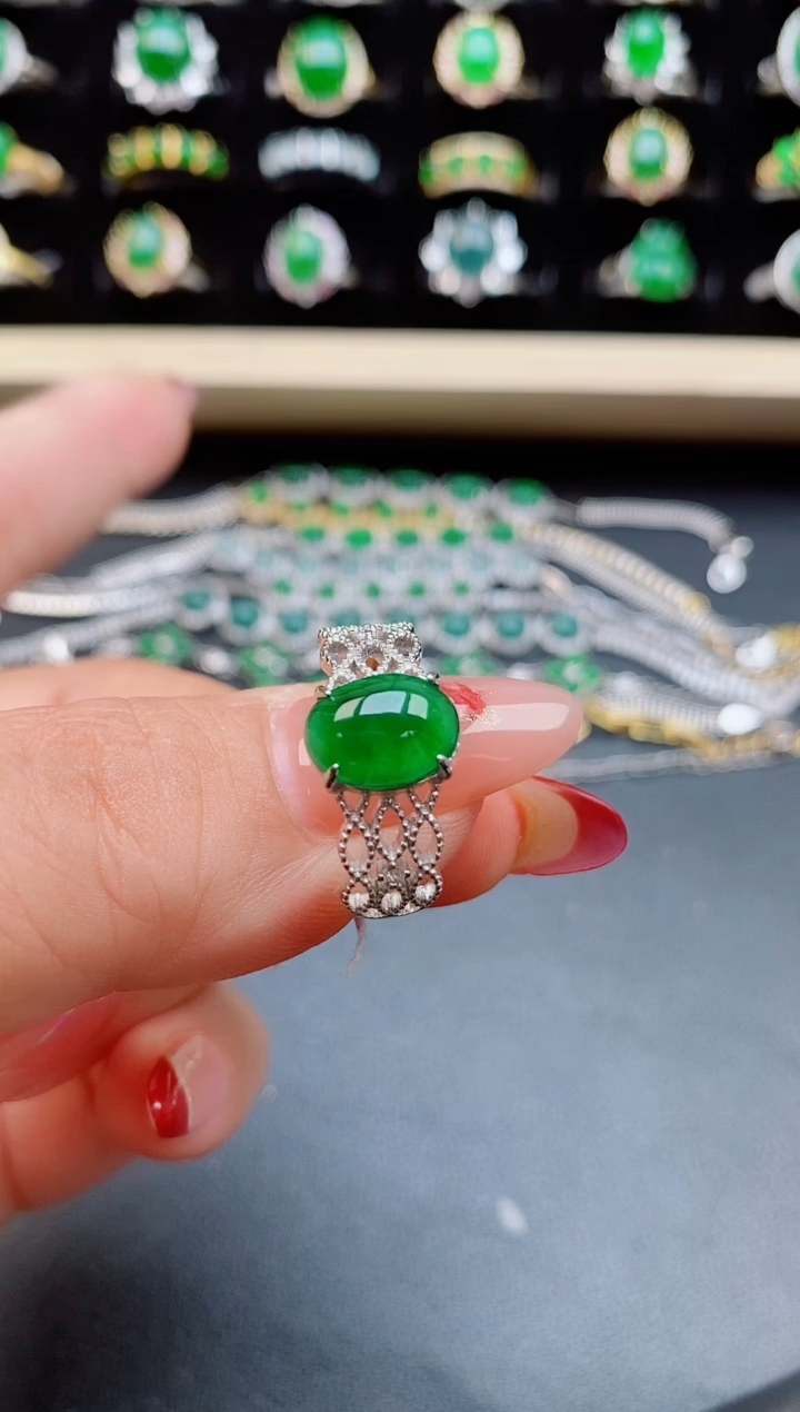 【闪购商品】翡翠戒指银S925镶嵌5080550