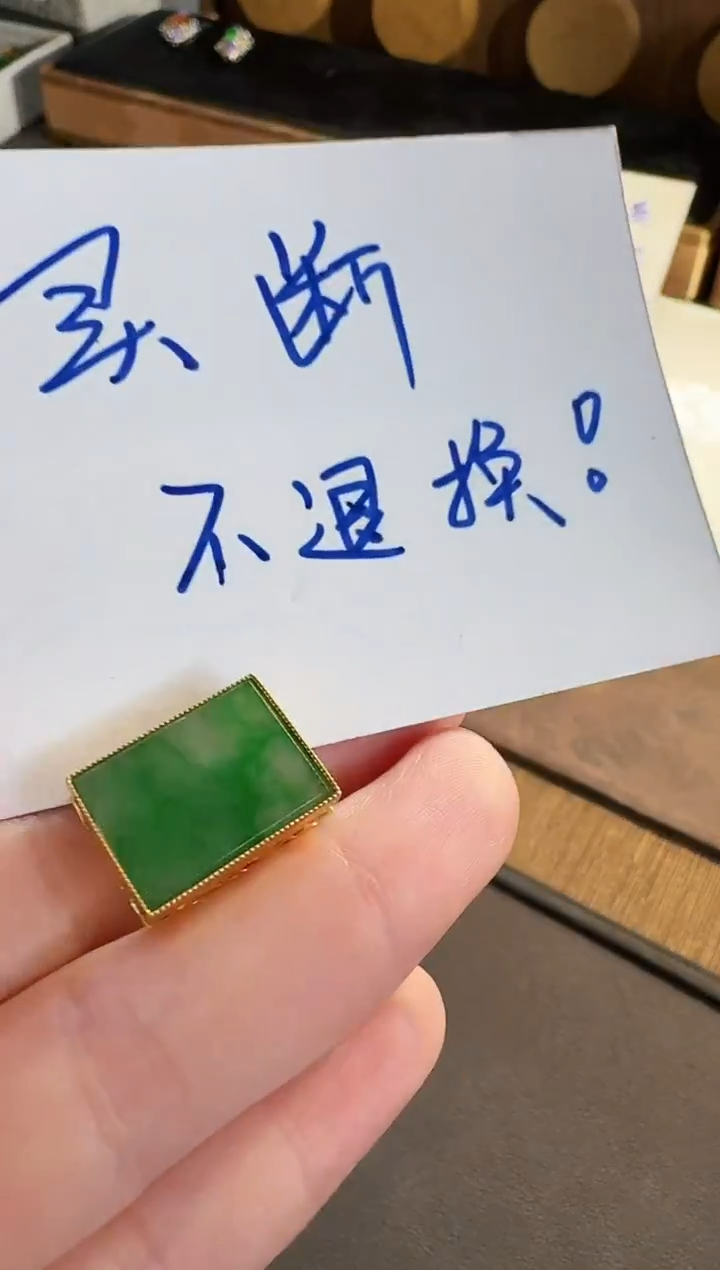 吊坠(不含链)18K金镶嵌翡翠吊坠 买断不退换
