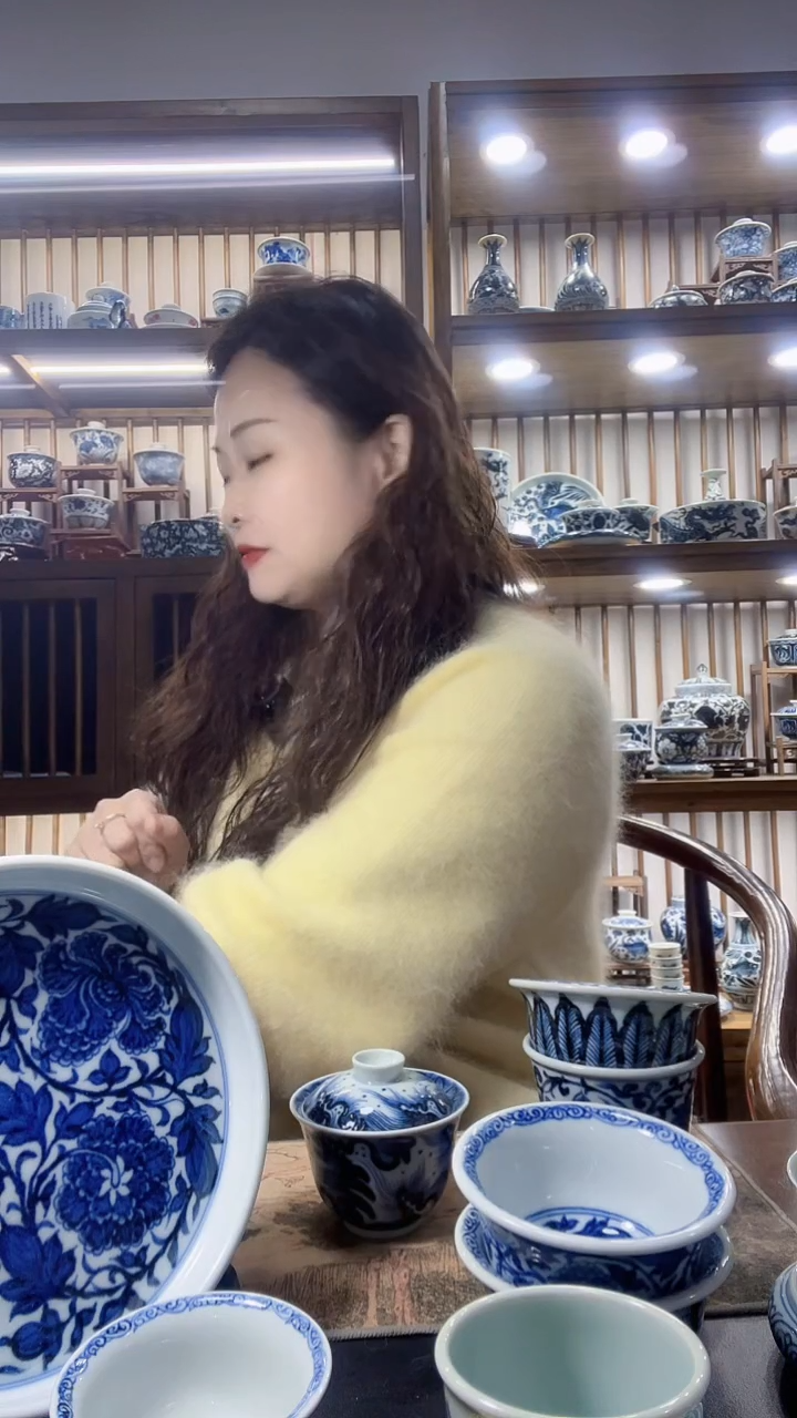 【****】直播间福利海水盖碗元青花