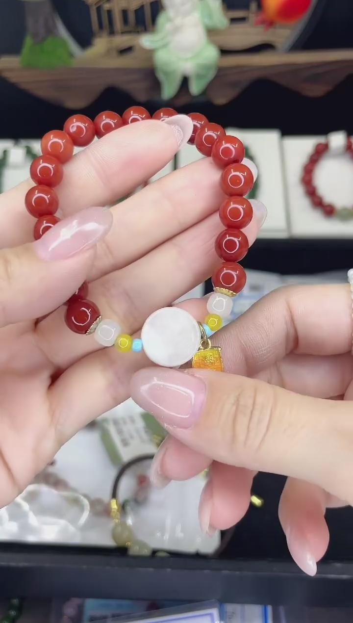 【闪购商品】南红玛瑙手链合金南红手链